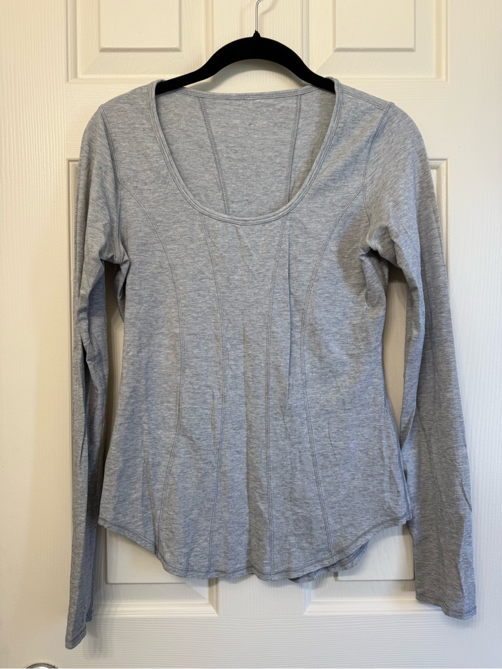 Lululemon Long Sleeve Scoop Neck Top - Heather Gray